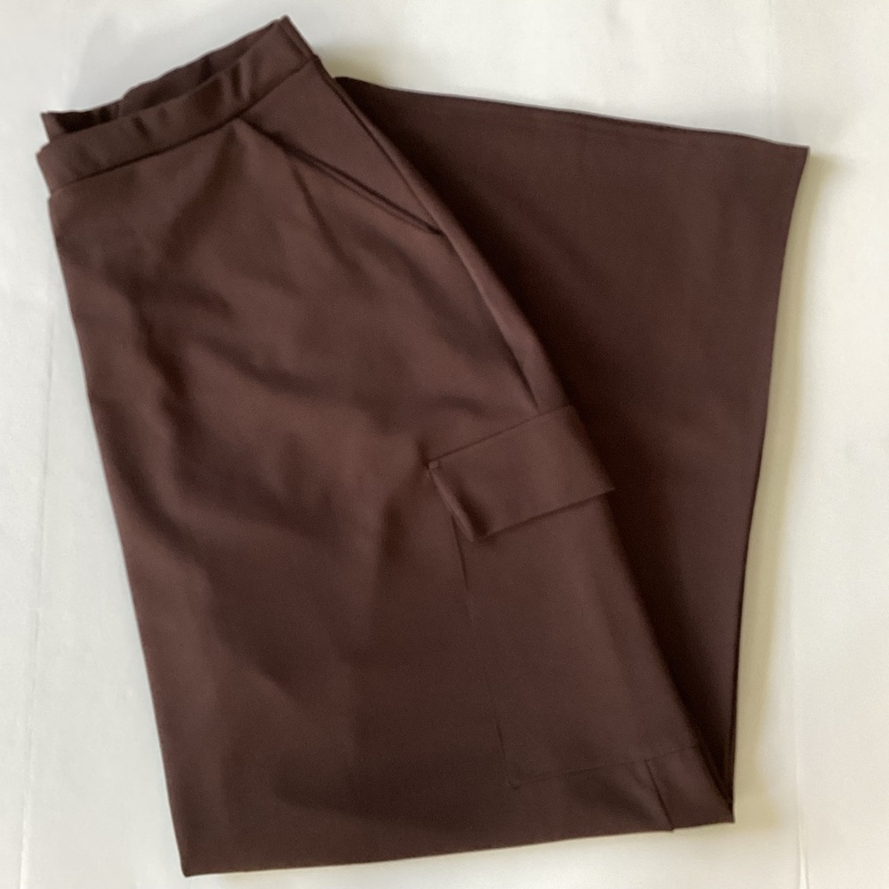 Boohoo Brown Wide Leg Cargo Pants Size 14